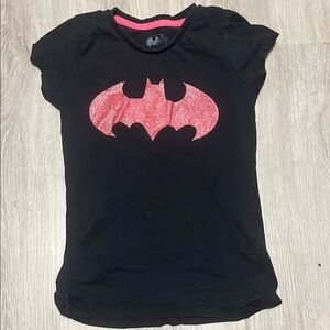 Black T-Shirt with Pink Batman Logo